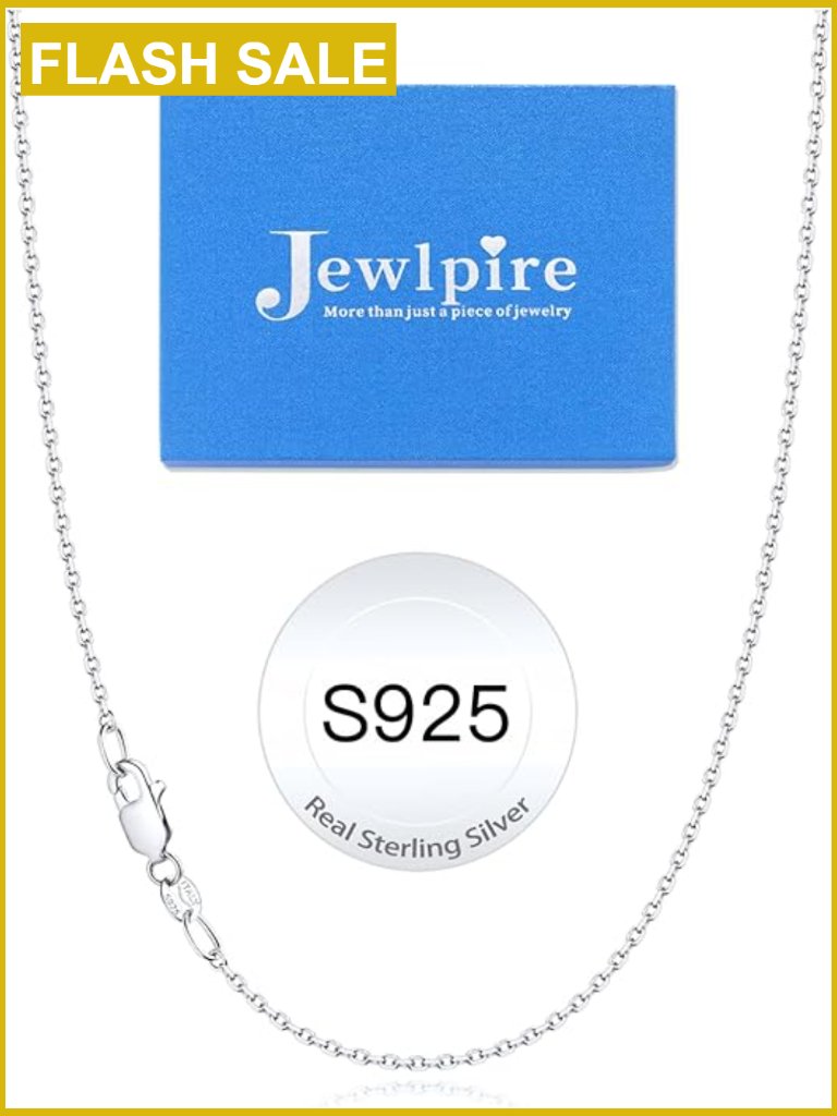 925 Sterling Silver Cable Chain Necklace 1.1mm Lobster Clasp 18 Inch